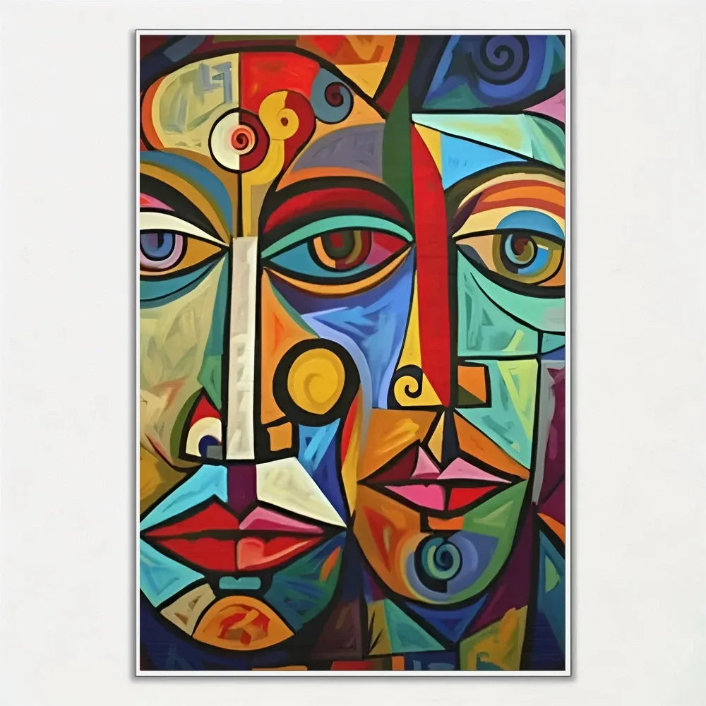 Cubist Rope Stile Cubist Figures Canvas | Modern Abstract Wall Art – Home Enterprise