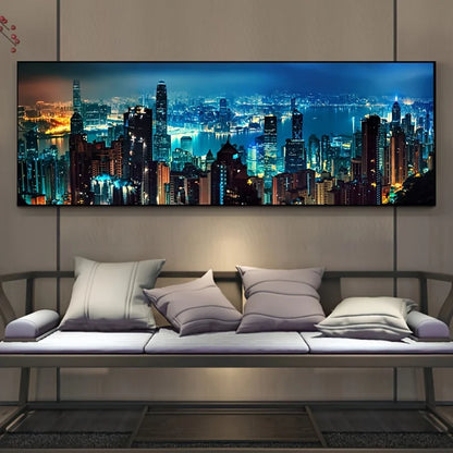 large new york city night skyline unframed canvas print