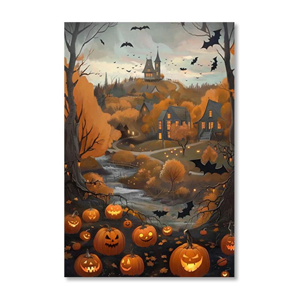 Vintage Dark Halloween Canvas Prints