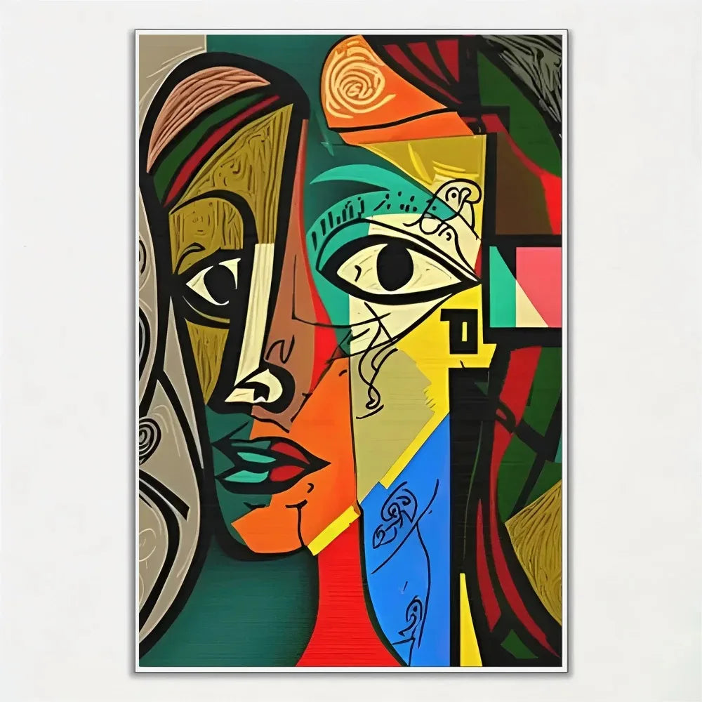 Cubist figures abstract Picasso-style canvas wall art