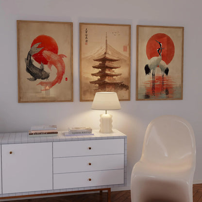 Japanese Zen Harmony Canvas Print - Set Of 3