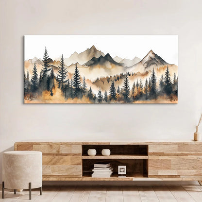 Romantic Trees & Mountains Landscape Canvas - Set Of 3