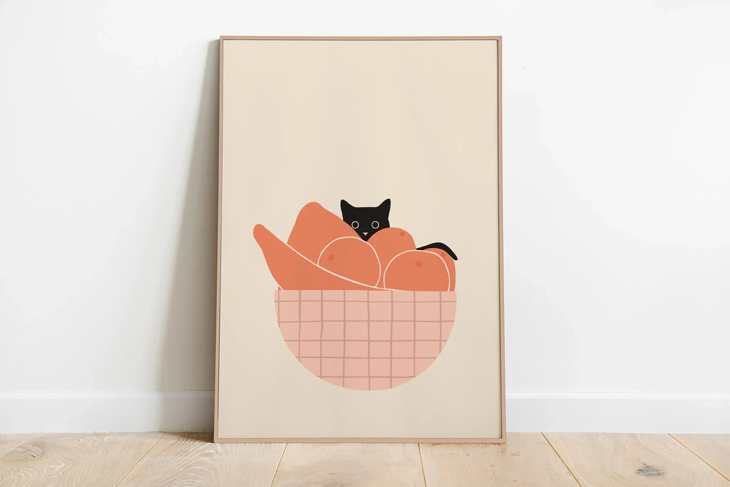 minimal abstract cartoon cat illustration canvas