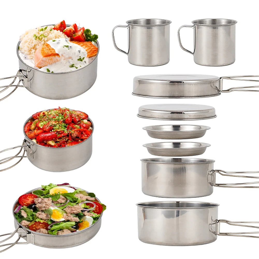 Portable Travel Cookware Kit - 8 Pack