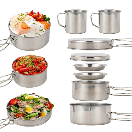 Portable Travel Cookware Kit - 8 Pack
