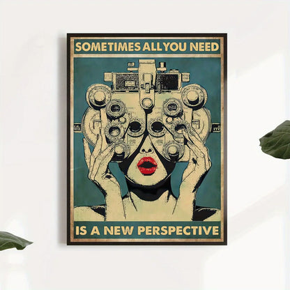 art deco ophthalmology head illustration frameless canvas