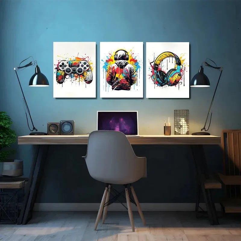 Abstract Colourful Graffiti Gaming Canvas