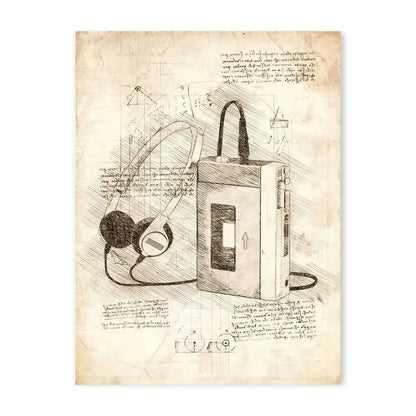 Vintage Sketch Gaming Blueprint Prints Collection