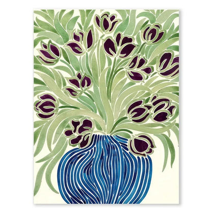 Abstract Tulips & Violets Canvas