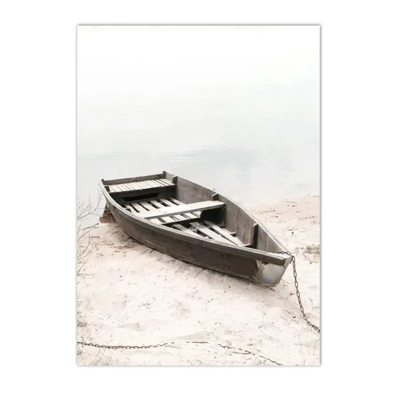 coastal beach with reef and gentle sea waves Nordic canvas wall art