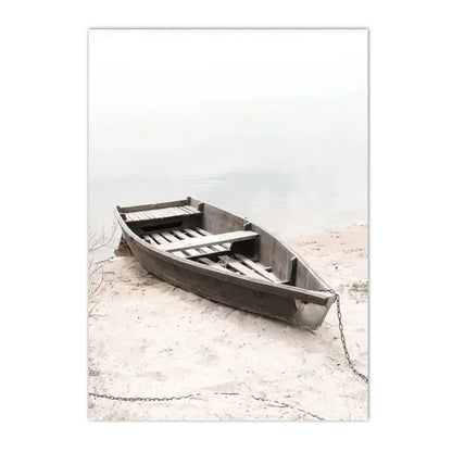 coastal beach with reef and gentle sea waves Nordic canvas wall art