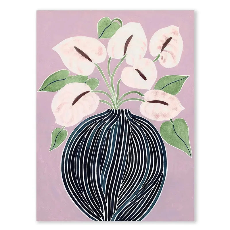 Abstract Tulips & Violets Canvas