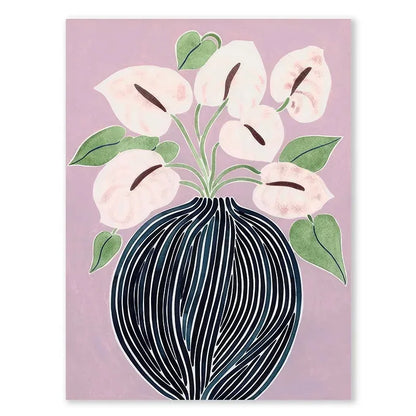 Abstract Tulips & Violets Canvas