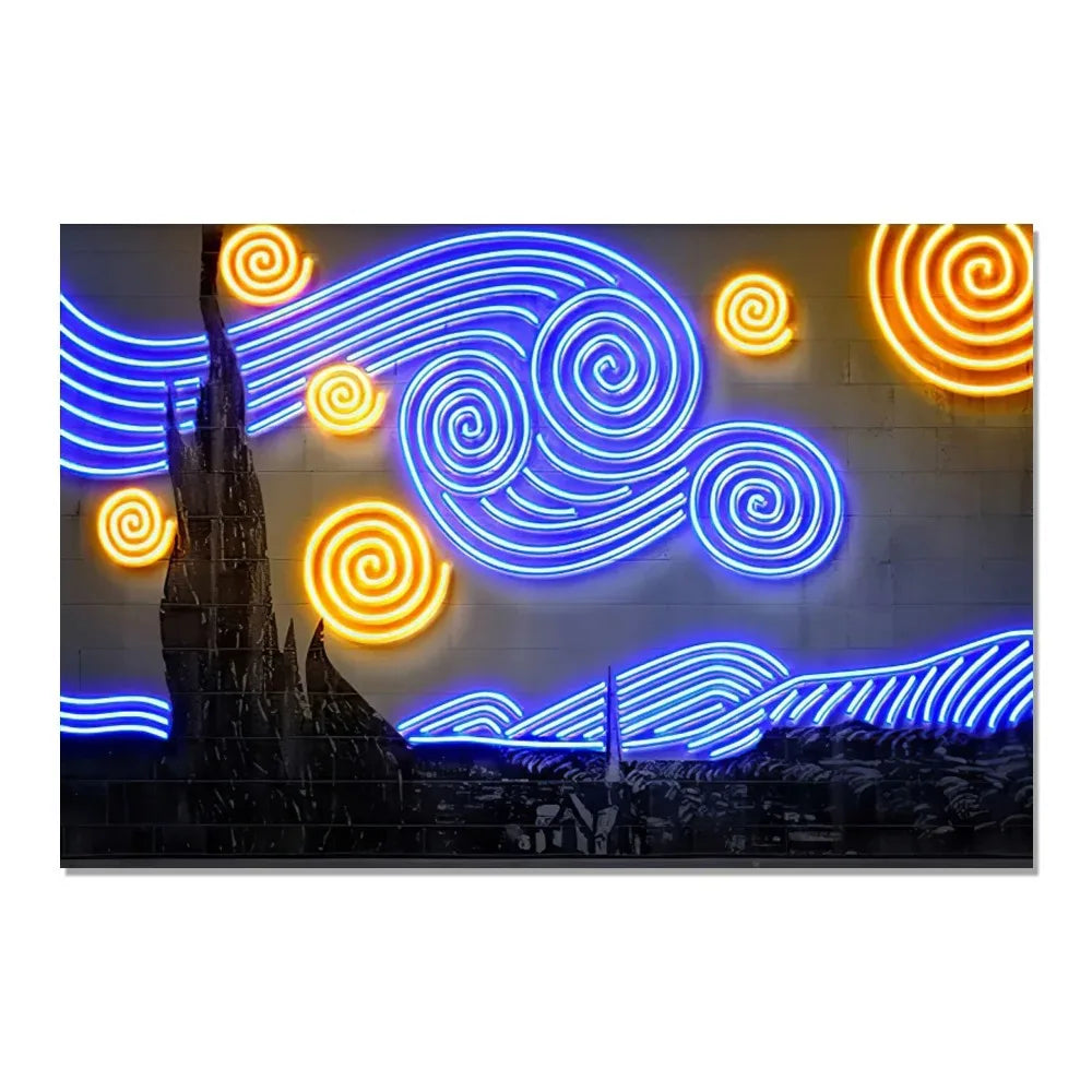 Neon Effect Iconic Canvas