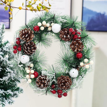 Christmas Snowflake Pine Cone Wreath