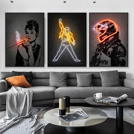 Neon Effect Iconic Canvas