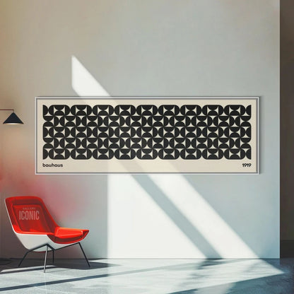 wide horizontal bauhaus mid-century panoramic canvas