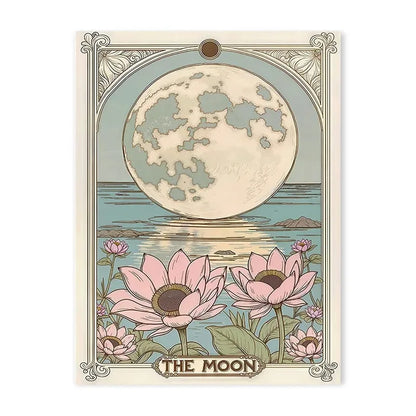 Tarot Sun & Moon Lotus Flower Canvas