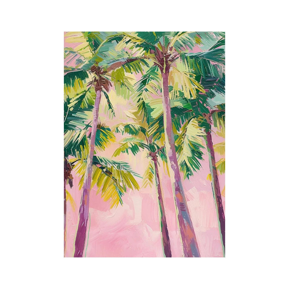 pink horse standing at coastal beach boho canvas print