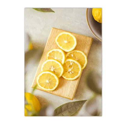 roses with lemons and oranges Nordic floral canvas wall art