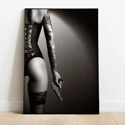 tasteful black and white nude figure canvas wall art
