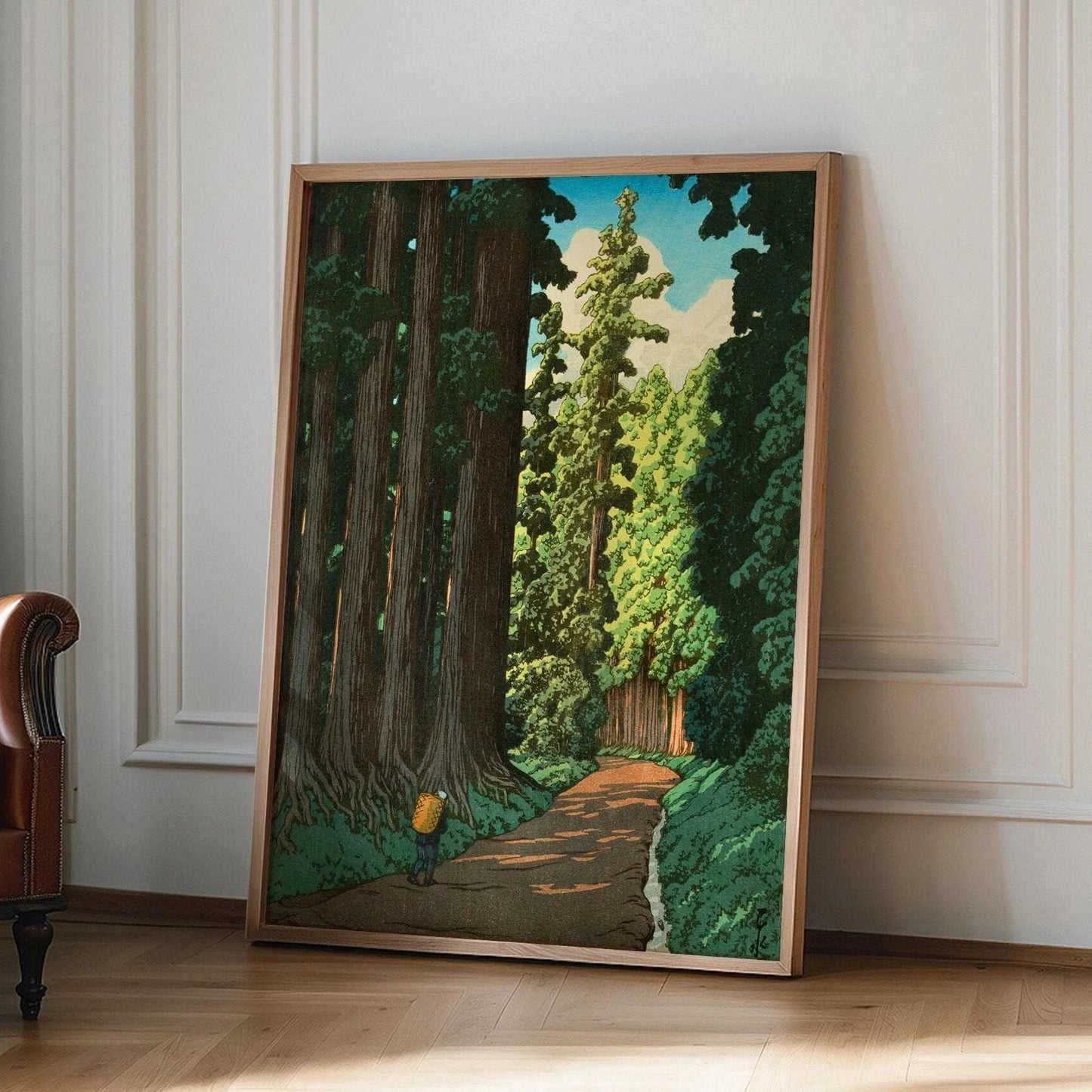 Japanese Forest Path "Road to Nikko" By Kawase Hasui