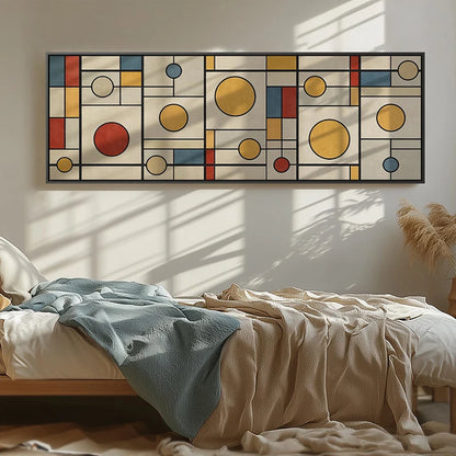 long horizontal mid century geometric unframed canvas