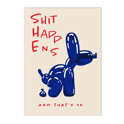 Shit Happens Balloon Dog Canvas Print