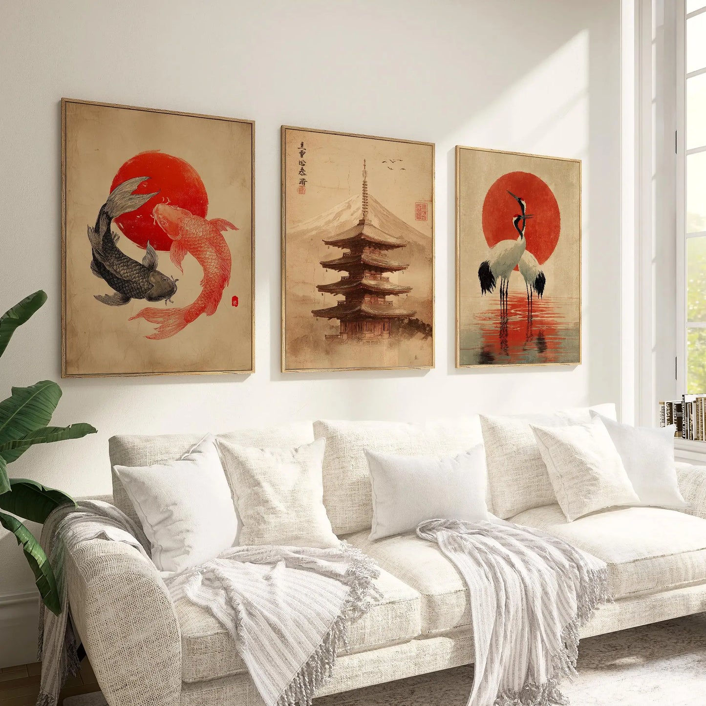 Japanese Zen Harmony Canvas Print - Set Of 3