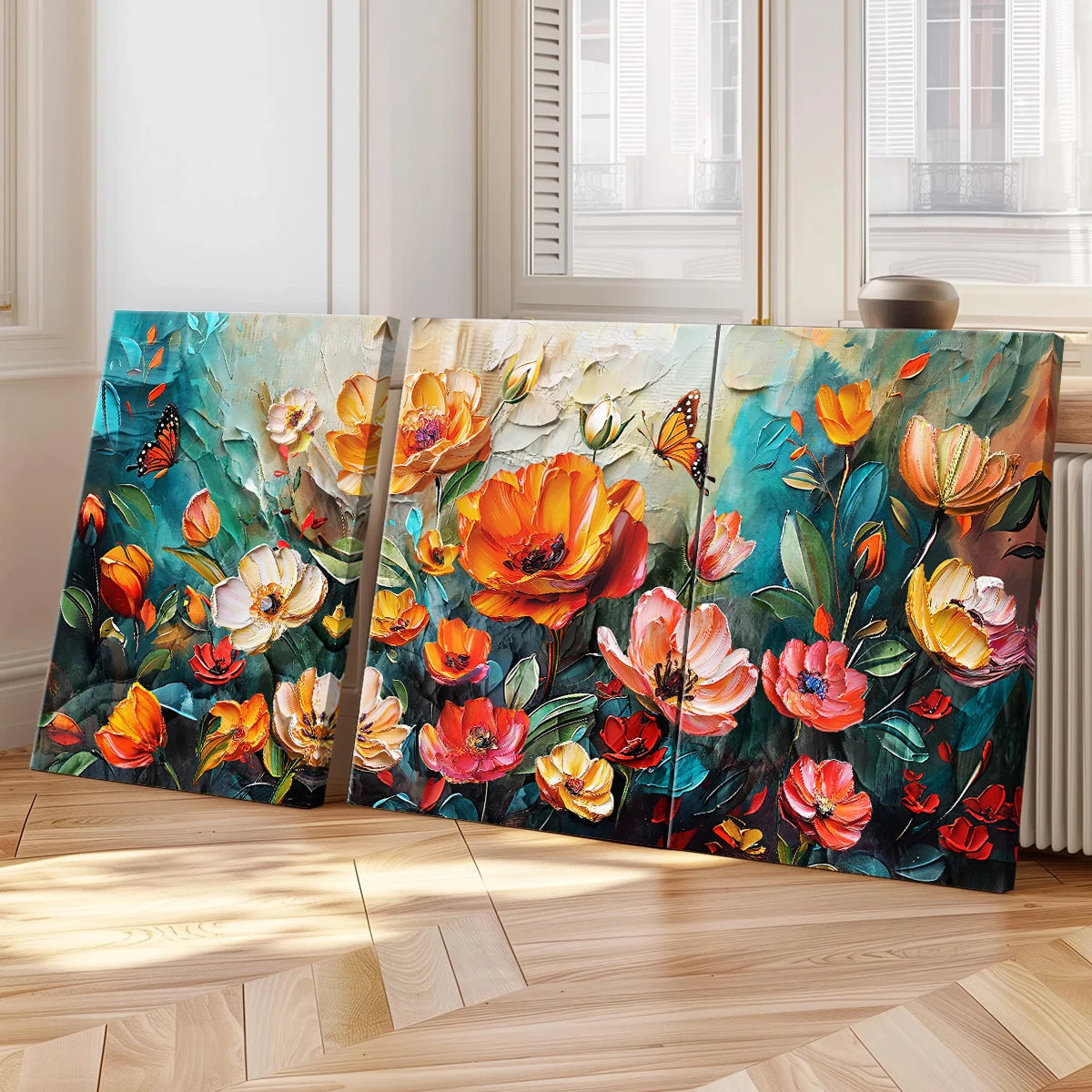 Abstract Flower Canvas - Set Of 3