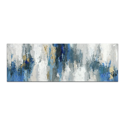 abstract nordic blue wave oil canvas wall art