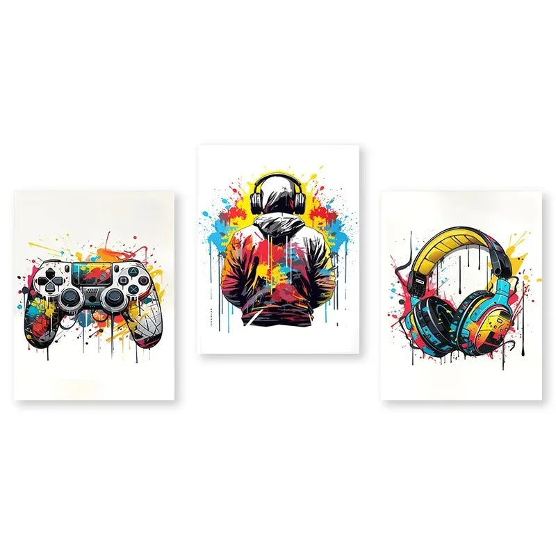 Abstract Colourful Graffiti Gaming Canvas