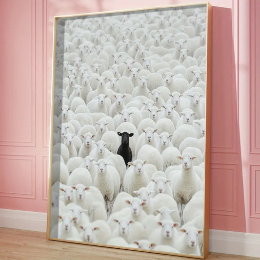 black sheep art deco retro frameless canvas wall art