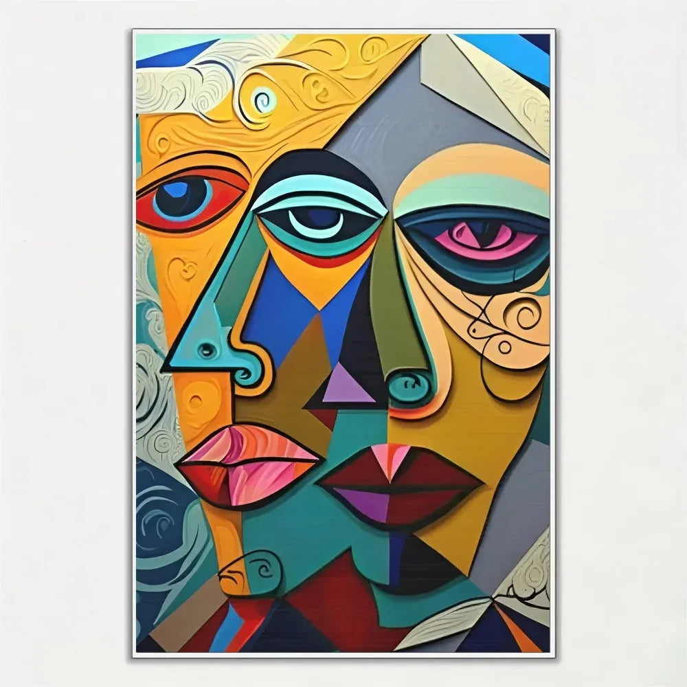 Cubist figures abstract Picasso-style canvas wall art