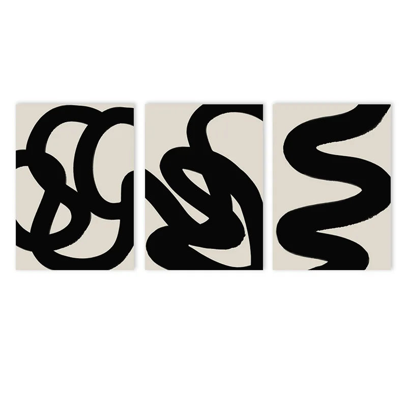 beige and black minimal line abstract boho canvas