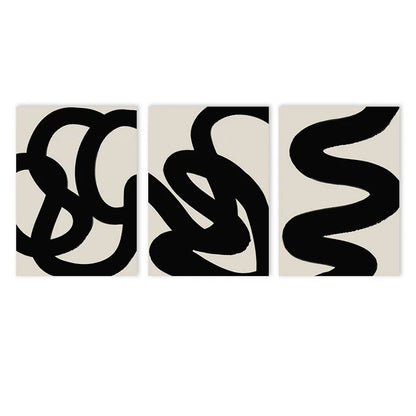 beige and black minimal line abstract boho canvas