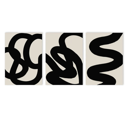 beige and black minimal line abstract boho canvas