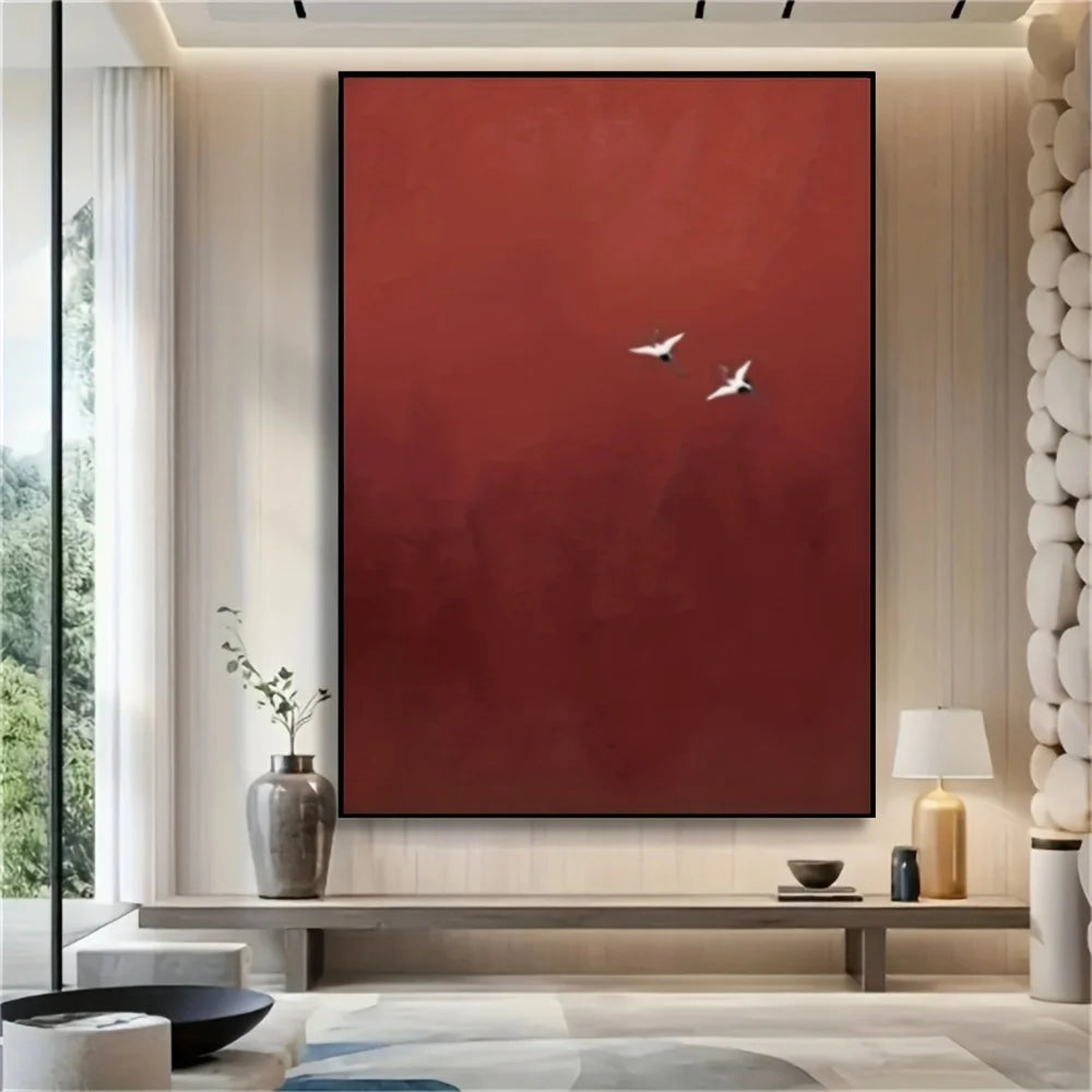modern minimalist red sandstone tone unframed canvas print