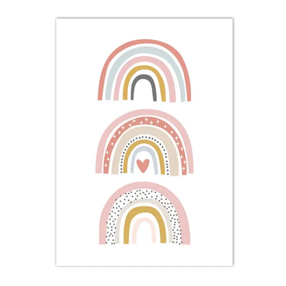 pink rainbow cloud nursery canvas with custom baby name