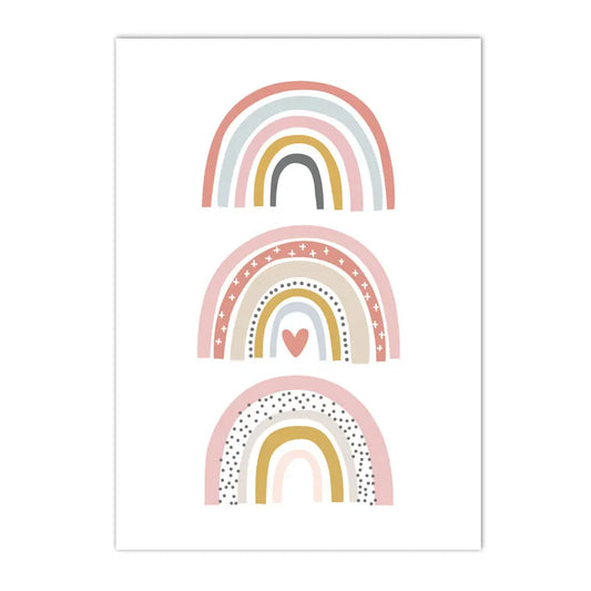 pink rainbow cloud nursery canvas with custom baby name