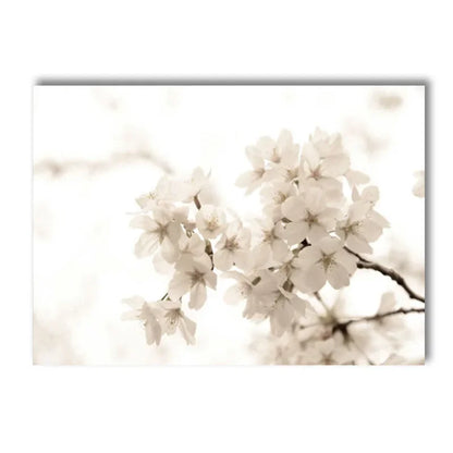 minimalist beige canvas with reed grass and flowers nordic style