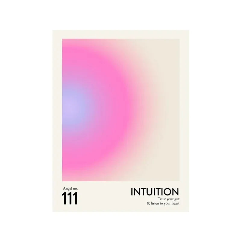 minimalist angel portrait with glowing halo gradient canvas wall art