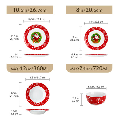 VEWEET Santa Claus Christmas Tableware Set