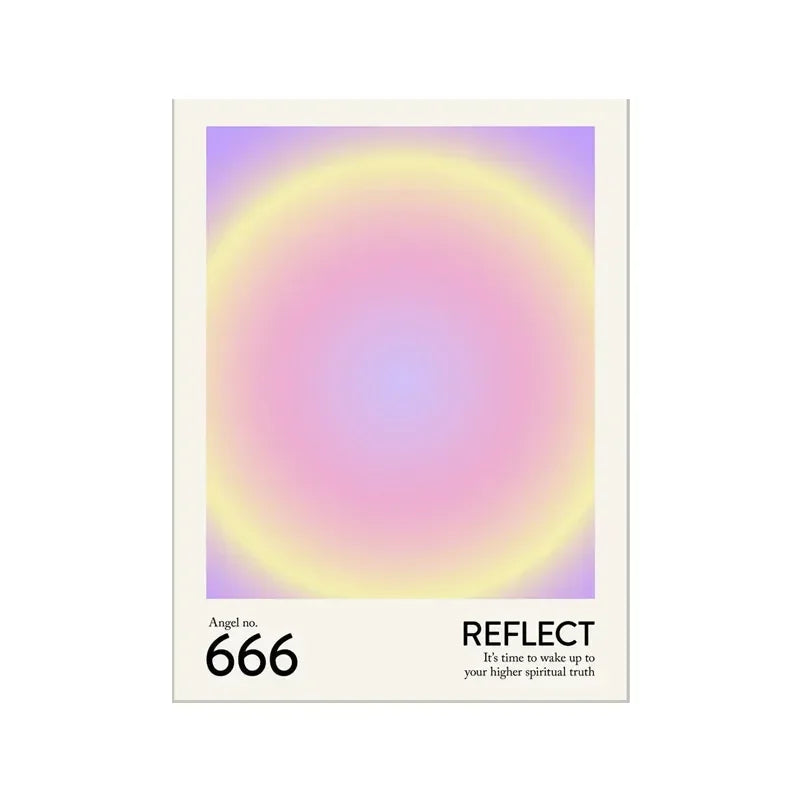 minimalist angel portrait with glowing halo gradient canvas wall art