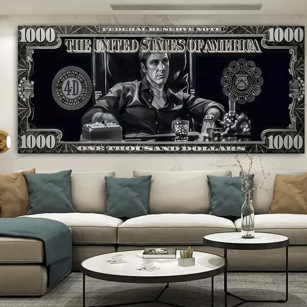 scarface tony montana money poster cinematic canvas