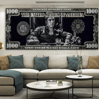 scarface tony montana money poster cinematic canvas