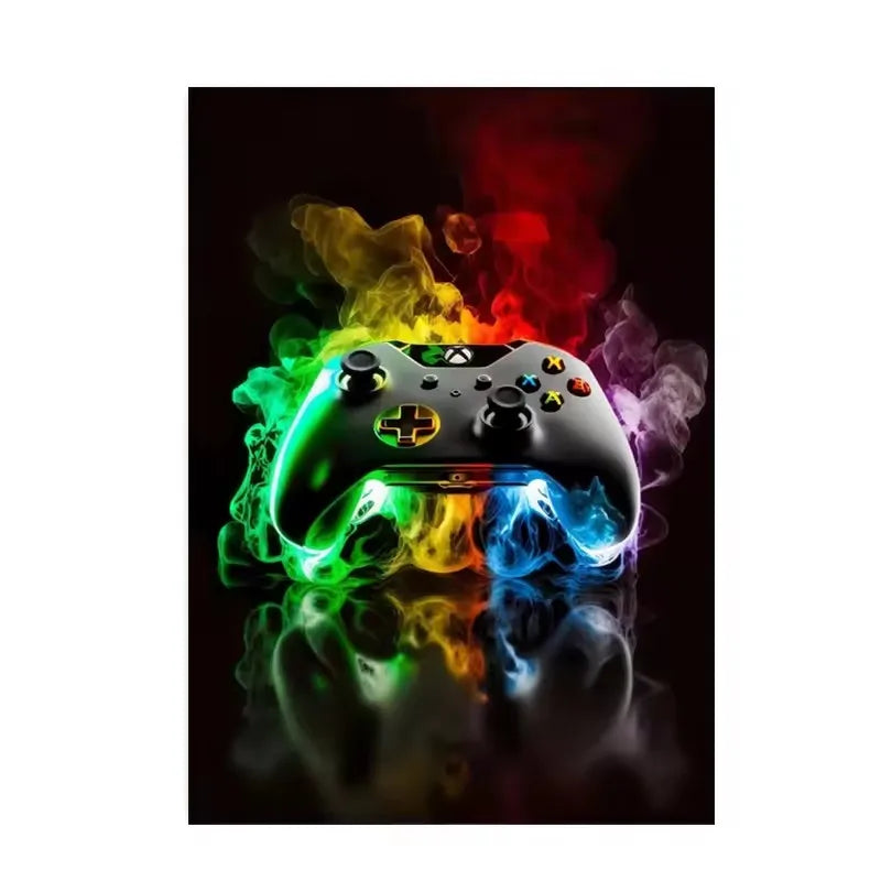 three piece game controller modern unframed canvas set