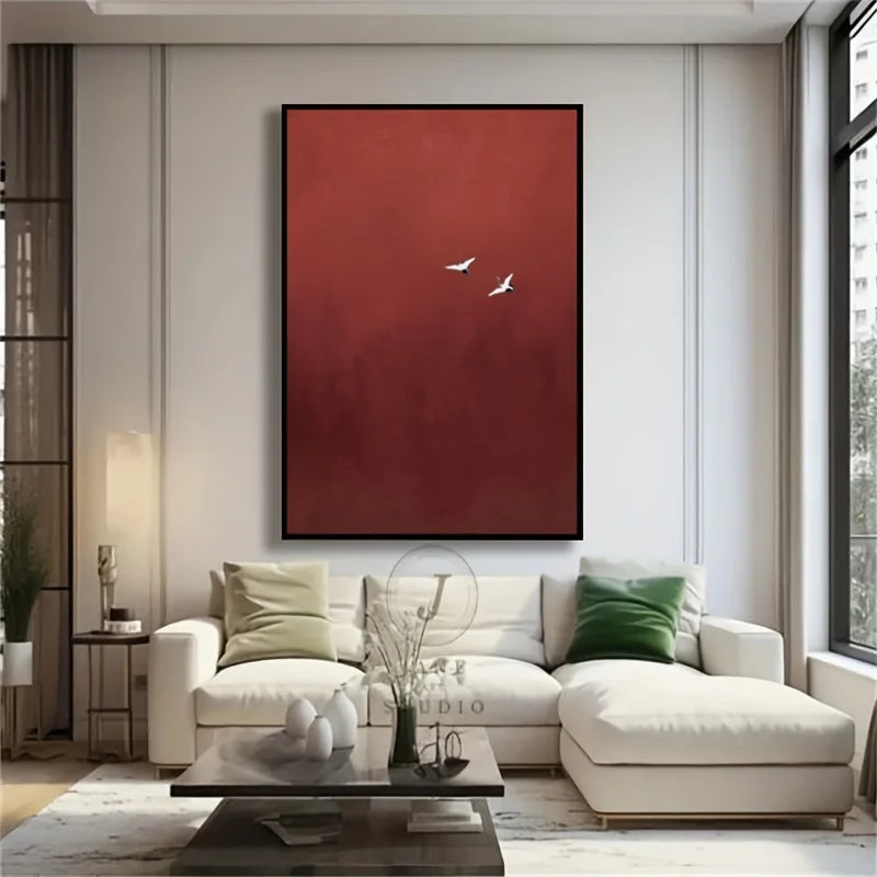 modern minimalist red sandstone tone unframed canvas print