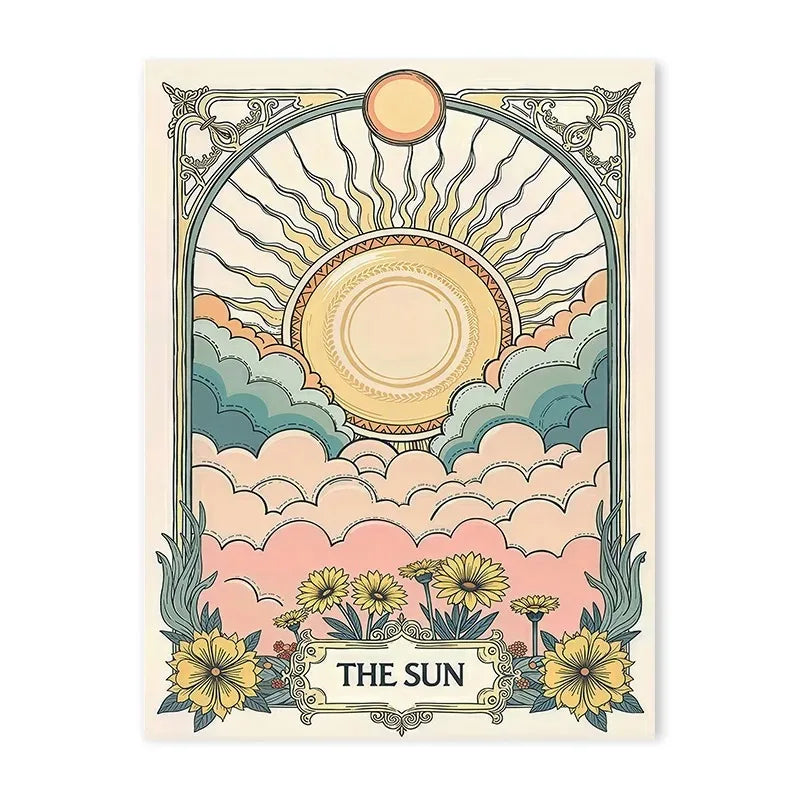 Tarot Sun & Moon Lotus Flower Canvas