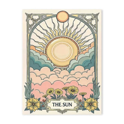 Tarot Sun & Moon Lotus Flower Canvas